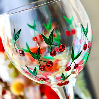 Cherry Hand Painted Gin Glass, 2 of 7