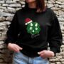 Personalised Black Christmas Jumper With Sparkling Dinosaur Face, thumbnail 3 of 7