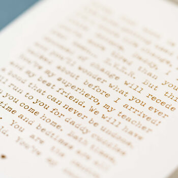 First Birthday Card For Daddy From Baby, Sentimental Keepsake, 3 of 3