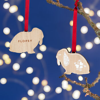 Personalised Gingerbread Rabbit Christmas Decoration, 2 of 2