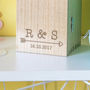 Personalised Couples Initials And Special Date Wine Box, thumbnail 2 of 6