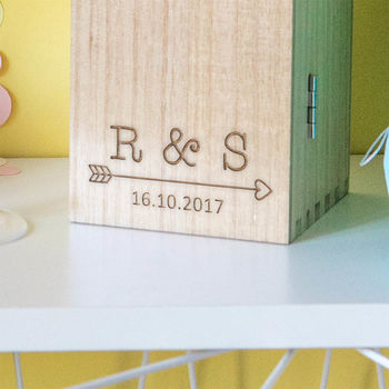 Personalised Couples Initials And Special Date Wine Box, 2 of 6