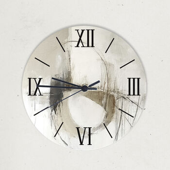 Black And Taupe Sml Clock With Numerical Numbering, Modern Wall Decor For Home Or Gift, 4 of 5