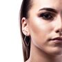 Topaz November Birthstone Oxidised Silver Square Hoop Earrings, thumbnail 4 of 5