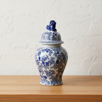 Chinoiserie Ginger Jar Pot White Blue Porcelain, 4 of 7