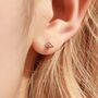 Sterling Silver Tiny Pyramid Spike Stud Earrings, thumbnail 6 of 11