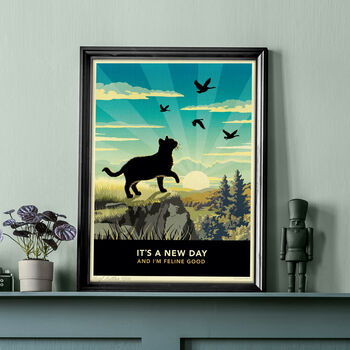 Limited Edition Cat Lovers Gift Print ‘Feline Good’, 3 of 10