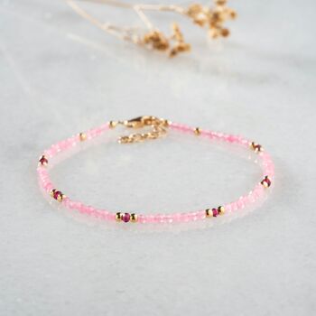 Natural Rose Quartz And Garnet Bracelet, 3 of 5