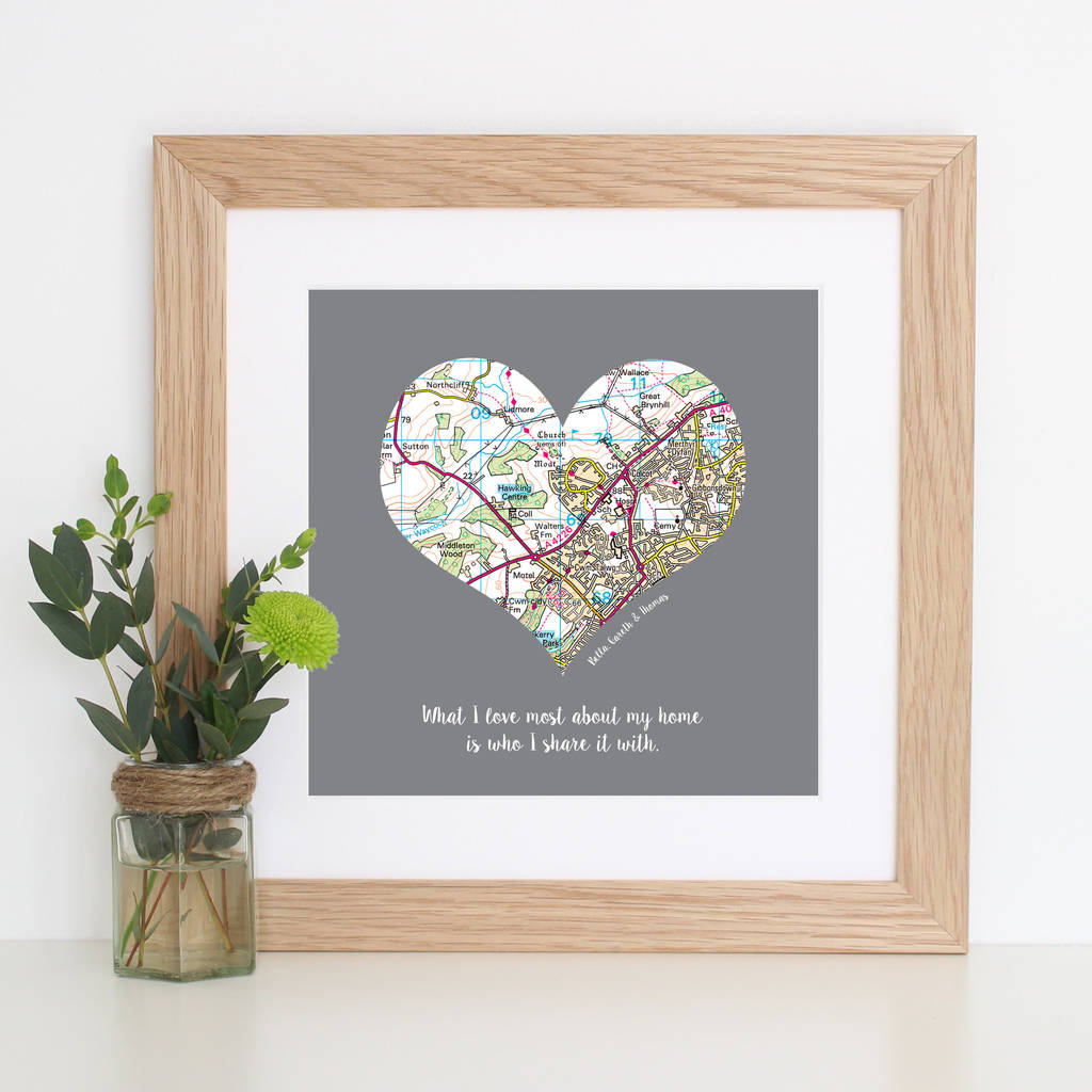 personalised 'my home' map print by hope and love | notonthehighstreet.com