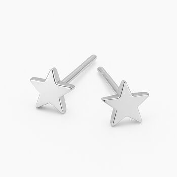 Sterling Silver Star Micro Stud Earrings – 4mm, 2 of 6
