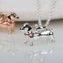 Solid Silver Dachshund Pendant, thumbnail 4 of 8
