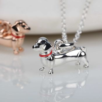 Solid Silver Dachshund Pendant, 4 of 8