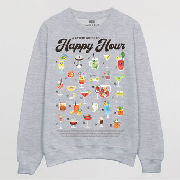 Happy Hour Men’s Cocktail Guide Sweatshirt, 3 of 3