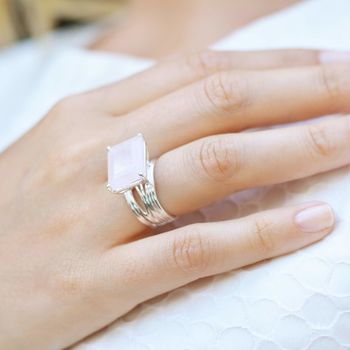 Sterling Silver Gemstone Cocktail Ring Pietra, 11 of 12