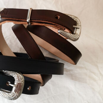 Personalised Western Style Leather Belt, 9 of 11