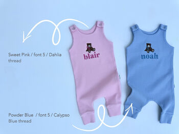 Teddy Personalised Baby Dungarees Romper | Baby Gift, 2 of 10