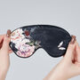 Silk Pillowcase And Eye Mask Giftbox Sleep Mask And Pillow Case Black Floral 100% Pure Soft Mulberry Silk Luxury Travel Gift Set, thumbnail 7 of 12