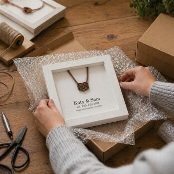 Personalised 3rd Anniversary Gift Vegan Leather Heart, 4 of 12