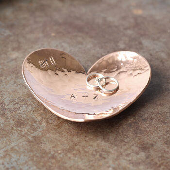 9th Anniversary Personalised Copper Heart Dish, 2 of 7