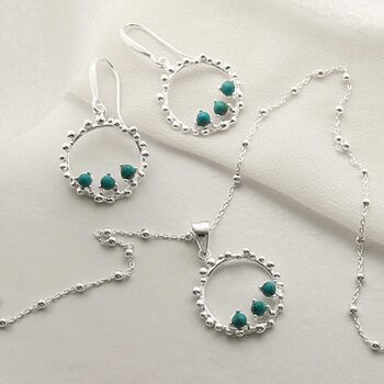 Sterling Silver Turquoise Splash Necklace, 3 of 7