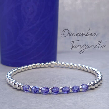 December Birthstone Bracelet Blue Zircon Or Tanzanite, 3 of 10