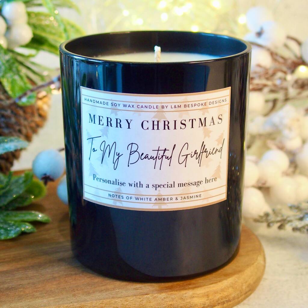 Girlfriend Personalised Christmas Candle By L&M Bespoke Designs
