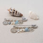 Beach Theme Wedding Bridal Charm Gift | Something Old, New, Borrowed, Blue | Aquamarine Stones | Engraved Wedding Gift For Bride To Be, thumbnail 2 of 9