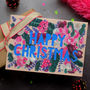 Neon Floral Papercut Christmas Card Five Pack, thumbnail 5 of 6