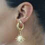 18k Gold Plated Filled Celestial Sun Statement Earrings, thumbnail 1 of 12