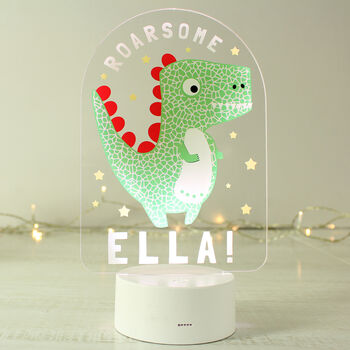 Personalised Cute Dinosaur Night Light, 4 of 5