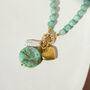 Gemstone Bead Necklace With Gold Heart And Keshi Pearl, thumbnail 6 of 7