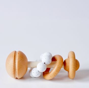 Wooden Baby Rattle With Silicone, 5 of 5