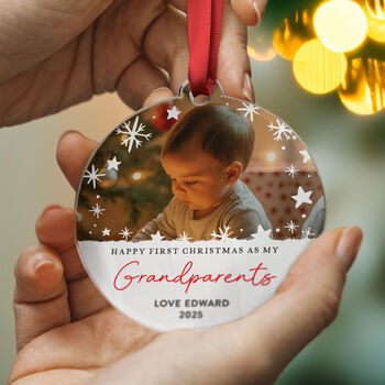 Personalised Baby First Christmas Grandparents Bauble, 7 of 8