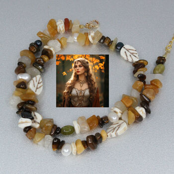 Autumn Elegance Gemstone And Pearl Necklace, 2 of 5