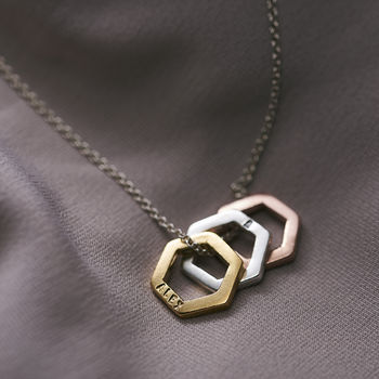 Personalised Mini Hexagon Necklace, 3 of 7