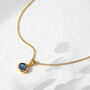 September Birthstone Sapphire Gold Vermeil Necklace, thumbnail 1 of 9