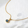 September Birthstone Sapphire Gold Vermeil Necklace, thumbnail 1 of 10