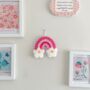 Bright Pinks Handmade Rainbow Punch Needle Wall Hanging, thumbnail 2 of 3