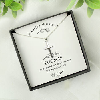 In Loving Memory Cross Necklace And Box, 5 of 8