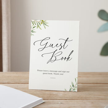 Olive Personalised Names Wedding Guest Book, 3 of 3