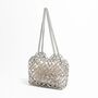 St. Tropez Peach Champagne Satin Ombré Silver Evening Bag, thumbnail 2 of 4