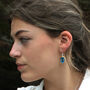 Blue Reef Oval Drop Earrings, thumbnail 2 of 6