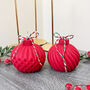 Red Christmas Candle With Christmas Tree Bauble Design, thumbnail 6 of 11