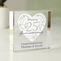 Personalised 25th Silver Anniversary Crystal Keepsake, thumbnail 2 of 2