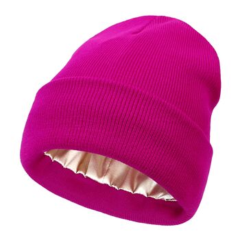 Chemo Headwear Wooly Beanie Hat Satin Lined, 9 of 11