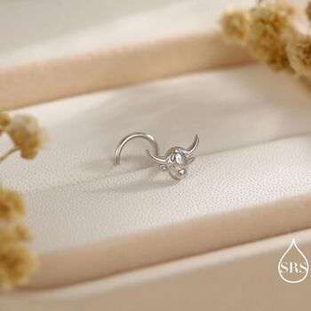 Sterling Silver Highland Cow Nose Ring, 5 of 10
