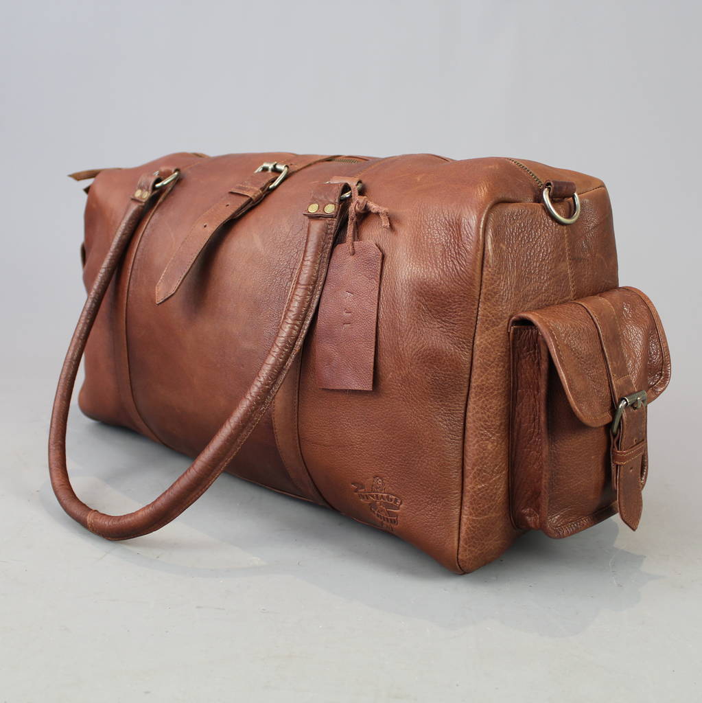 vintage style brown leather bowling bag by vintage child ...
