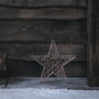 Outdoor Christmas Figure Light Up Copper Star Decoration Warm White Micro LED Battery Operated With Timer 40cm, thumbnail 2 of 3