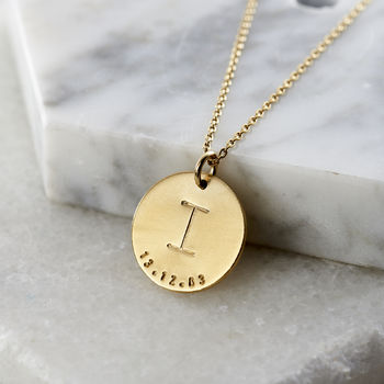 Personalised Initial Birth Disc Necklace, 2 of 6