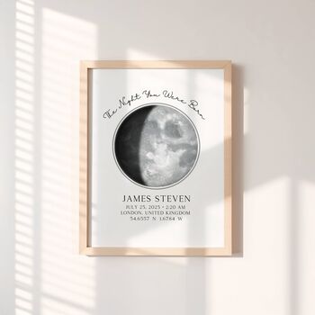 Personalised Night You Were Born Moon Phase Print, 3 of 4